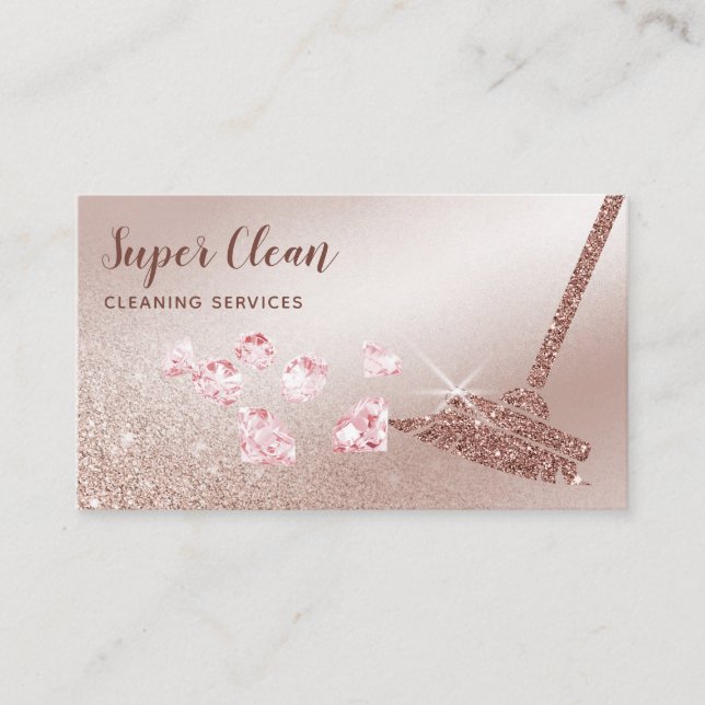 Carte De Visite Maid Cleanhouse Sparkling Rose Gold (Devant)