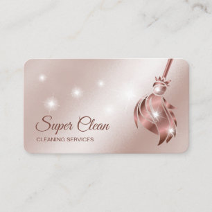 Carte De Visite Maid Cleanhouse Sparkling rose gold