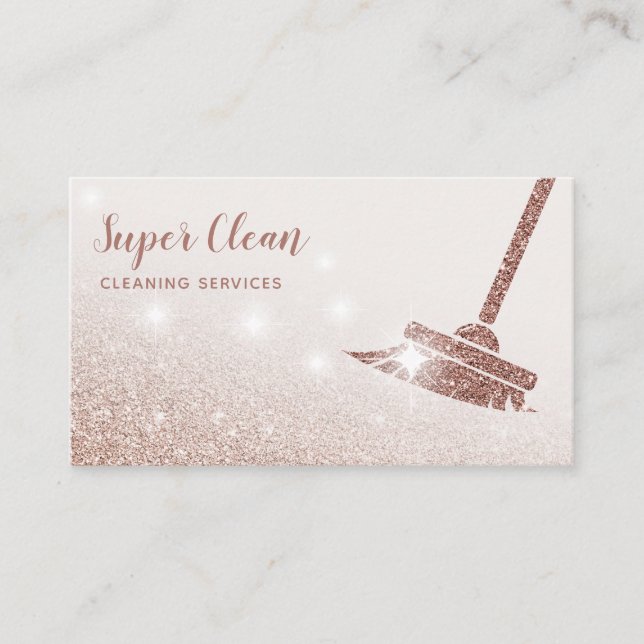 Carte De Visite Maid Cleanhouse Sparkling Rose Gold (Devant)