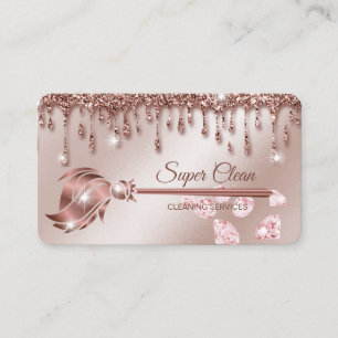 Carte De Visite Maid Cleanhouse Sparkling rose gold