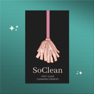 Carte De Visite Maid House Cleaning Services Rose Gold Parties sci