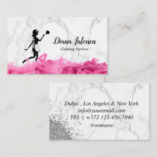 Carte De Visite Maid House Cleaning Services Rose Gold Parties sci