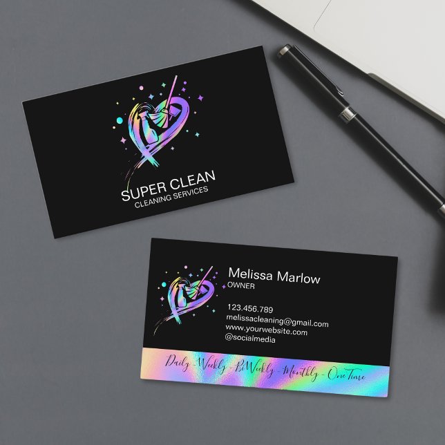 Carte De Visite Maid Résidentiel et Nettoyage commercial Duster Bu (Créateur téléchargé)