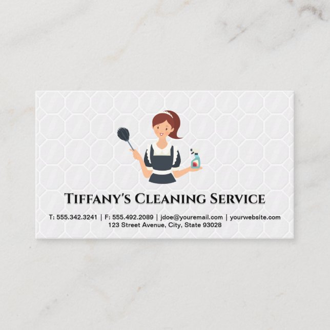 Carte De Visite Maid | Service de nettoyage | Carreaux (Devant)