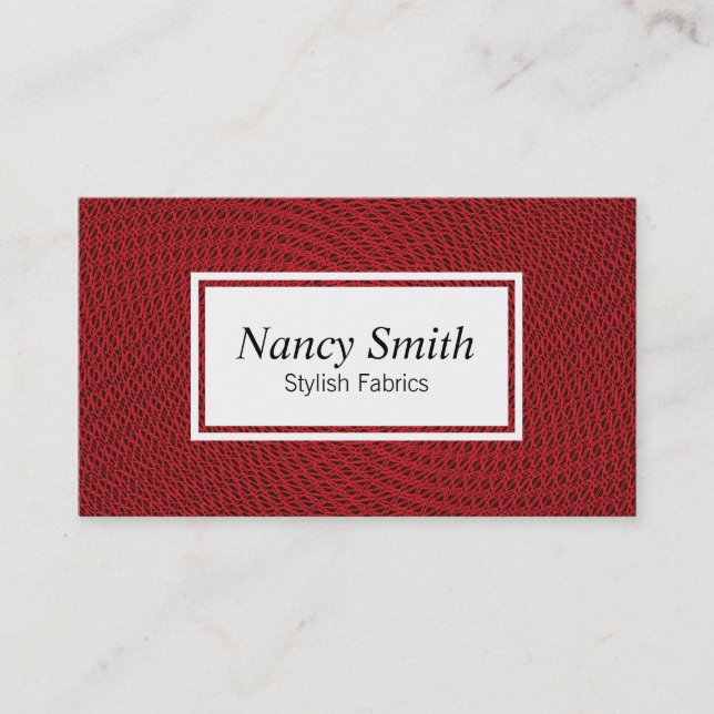 Carte De Visite Maillage | Rouge (Devant)