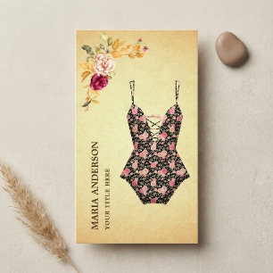 Carte De Visite Maillot de bain bikini vintage floral rétro