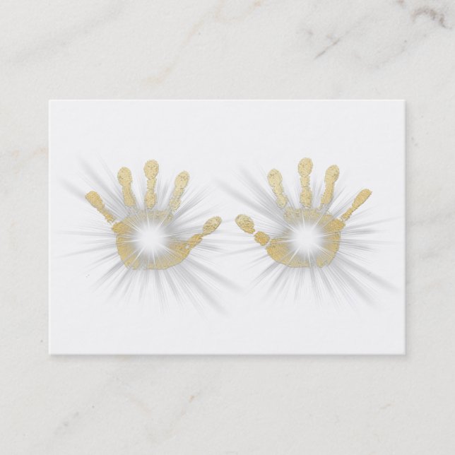 Carte De Visite Mains curatives de feuille d'or d'énergie de Reiki (Devant)