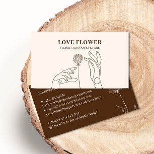 Carte De Visite Mains de fleur de pissenlit fardées de beige ivoir