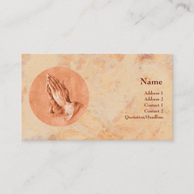Carte De Visite Mains de prière (Devant)