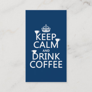 Carte De Visite Maintenez café calme et de boissons - toutes les