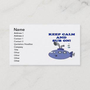 Carte De Visite Maintenez calme et sous sur 2