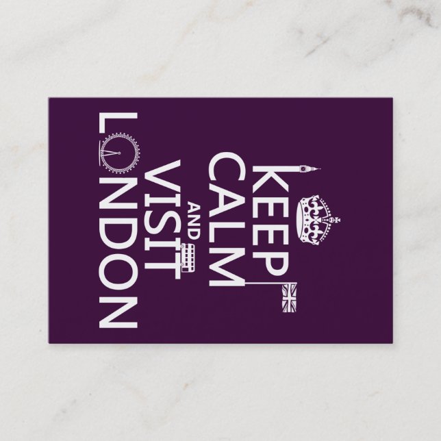 Carte De Visite Maintenez calme et visite Londres (Devant)