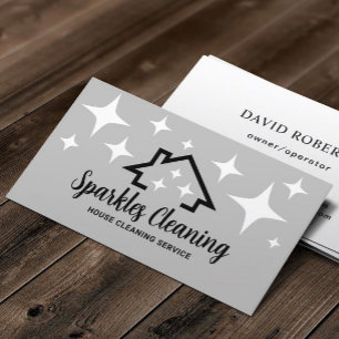 Carte De Visite Maison avec Sparkles Service de nettoyage professi