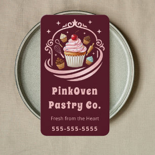 Carte De Visite Maison de Boulangerie Luxueuse Pâtissier Cupcake S