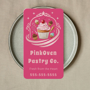 Carte De Visite Maison de Cupcake Sucrée Boulangerie Pâtissier Ros