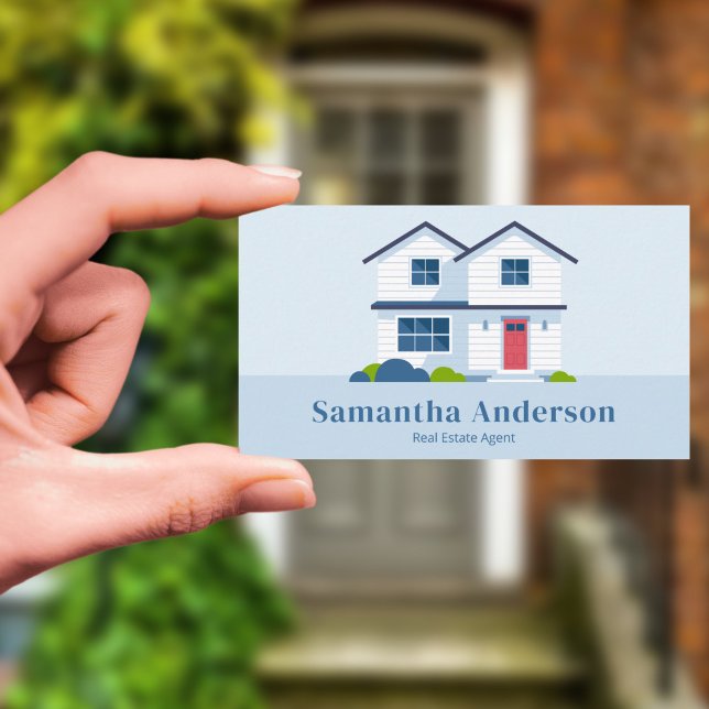 Carte De Visite Maison de dessin - Agent immobilier (Cartoon House - Real Estate Agent Business Card)