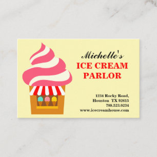 Carte De Visite Maison de glace blanche rose rouge jaune