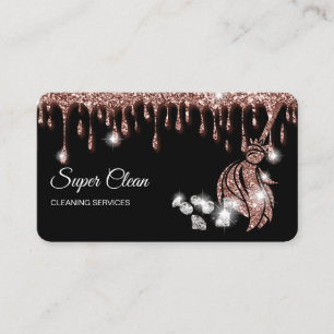 Carte De Visite Maison de nettoyage de domestique Sparkling rose d