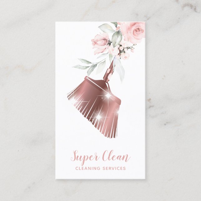 Carte De Visite Maison de nettoyage de femme de ménage étincelant  (Devant)
