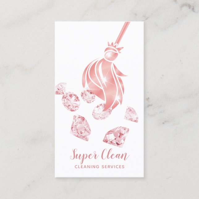 Carte De Visite Maison de nettoyage de femme de ménage étincelant  (Devant)