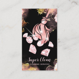 Carte De Visite Maison de nettoyage de femme Étincelant Diamants d