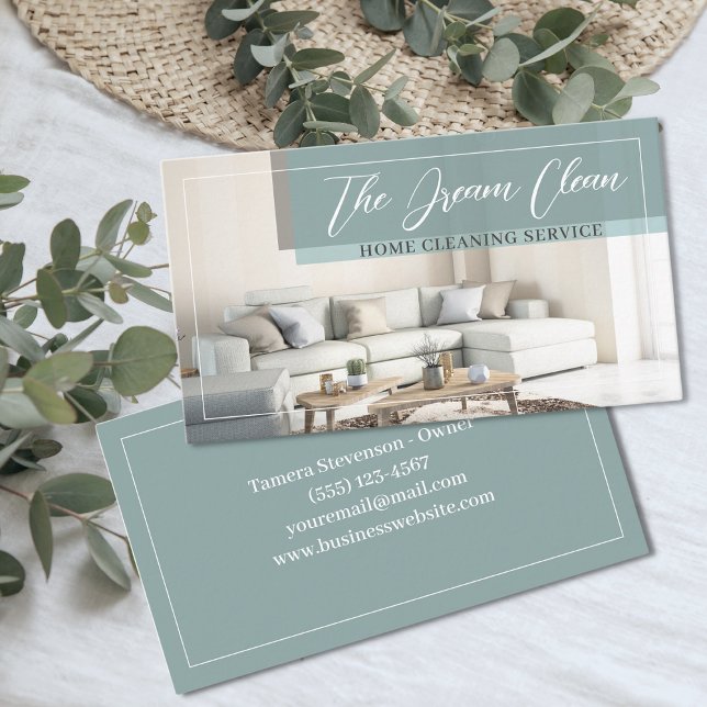 Carte De Visite Maison de nettoyage Service propre Moderne (Créateur téléchargé)