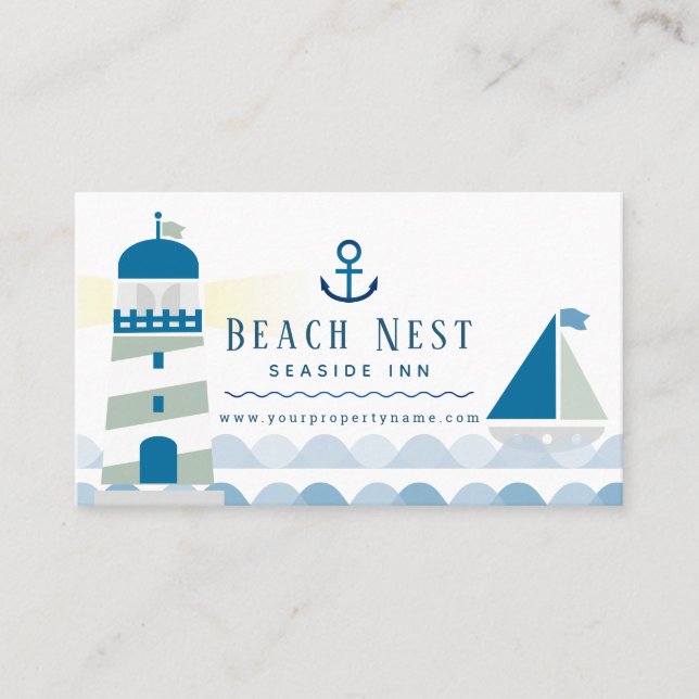 Carte De Visite Maison de plage Nautical Location de B&B (Devant)
