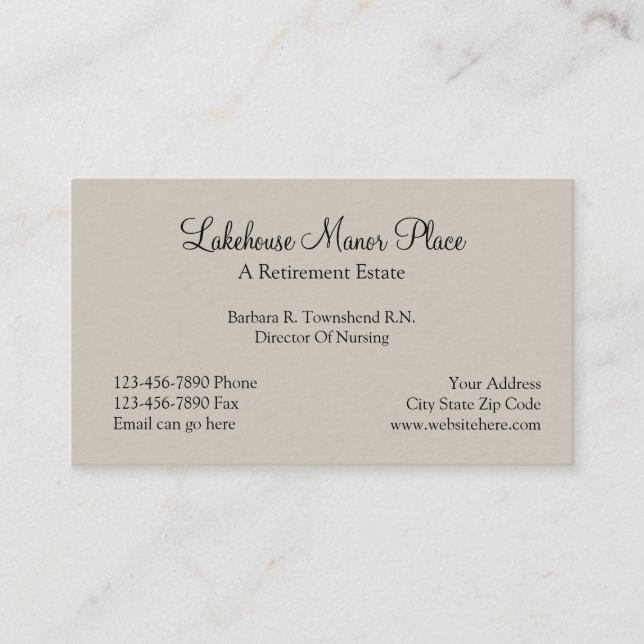 Carte De Visite Maison de retraite (Devant)