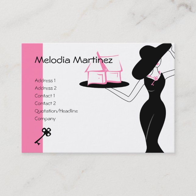 Carte De Visite Maison et clé (Devant)