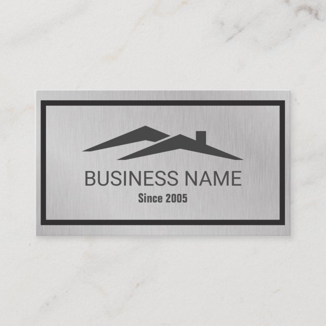 Carte De Visite Maison Immobilier Logo Logo Realtor Metallic Busi (Devant)