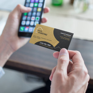 Carte De Visite Maison Peinture Société Noir   Or