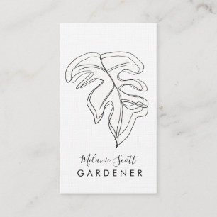 Carte De Visite Maison Plante Gardener Monstera Blanc noir