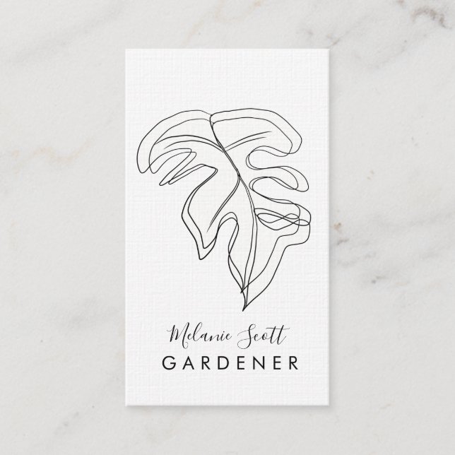 Carte De Visite Maison Plante Gardener Monstera Blanc noir (Devant)