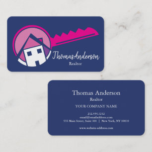 Carte De Visite Maison Professionnelle Moderne & Logo Clé Immobili