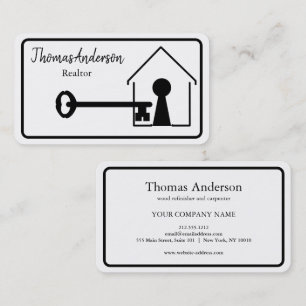 Carte De Visite Maison Professionnelle Moderne & Logo Clé Immobili