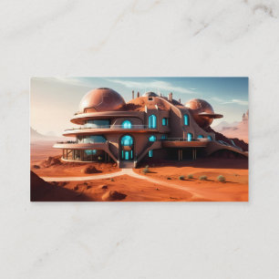 Carte De Visite Maison Red Planet - AI Villa futuriste du désert