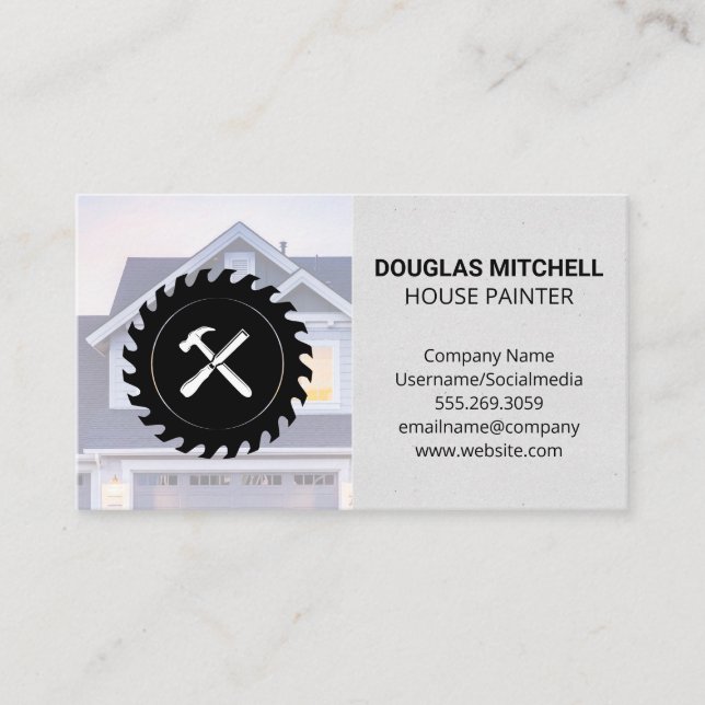 Carte De Visite Maison | Saw Chisel et Hammer (Devant)