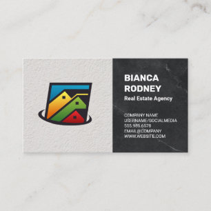 Carte De Visite Maisons de l'agence immobilière   Texture de marbr