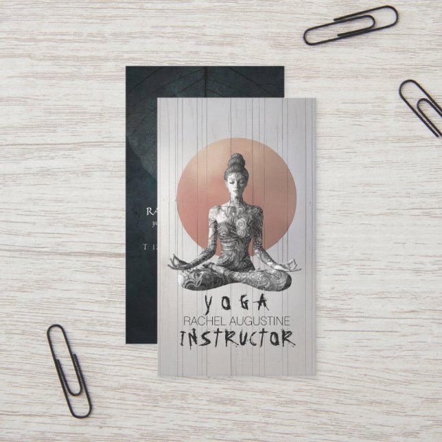 Carte De Visite Maître de méditation Yoga Lotus Pose Reiki (Devant/Arrière en situation)