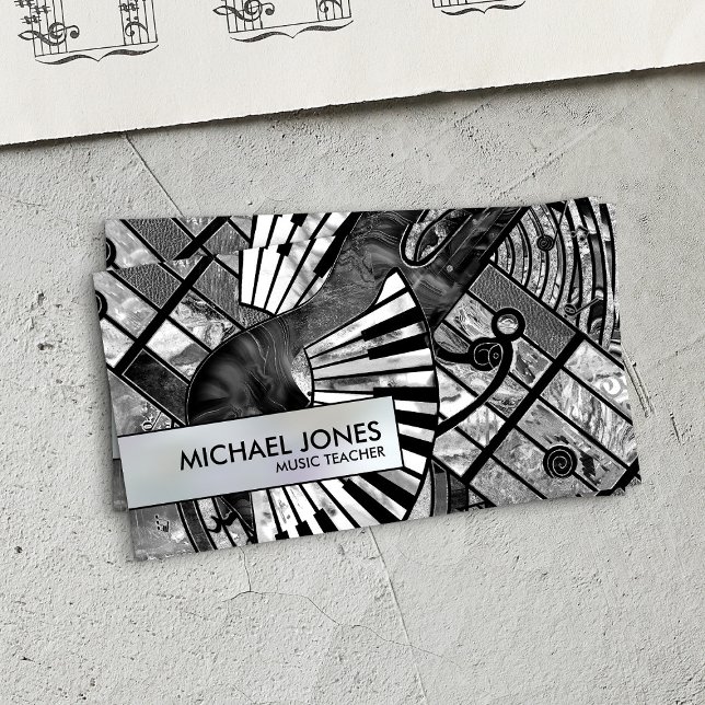 Carte De Visite Maître de musique collage d'art Abstrait (Créateur téléchargé)