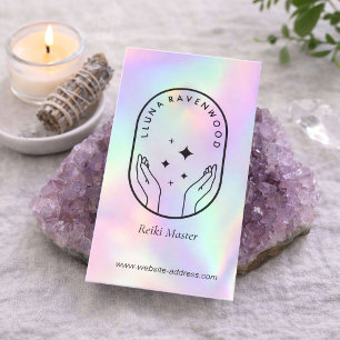 Carte De Visite Maître Guérisseur Reiki Céleste Moderne Holographi