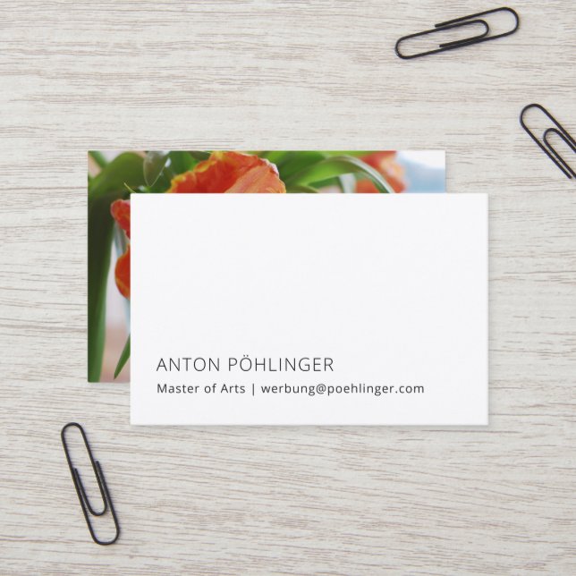 Carte De Visite maître minimal réduit (Devant/Arrière en situation)
