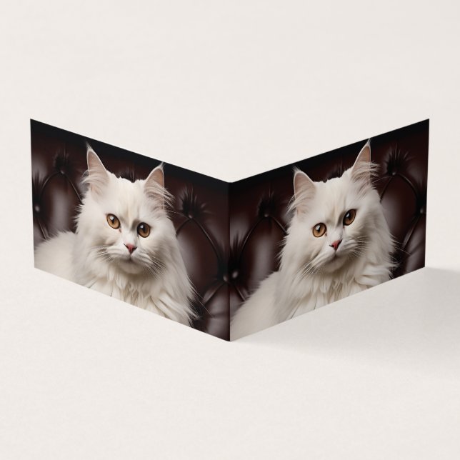Carte De Visite Majestic white cat (Extérieur)