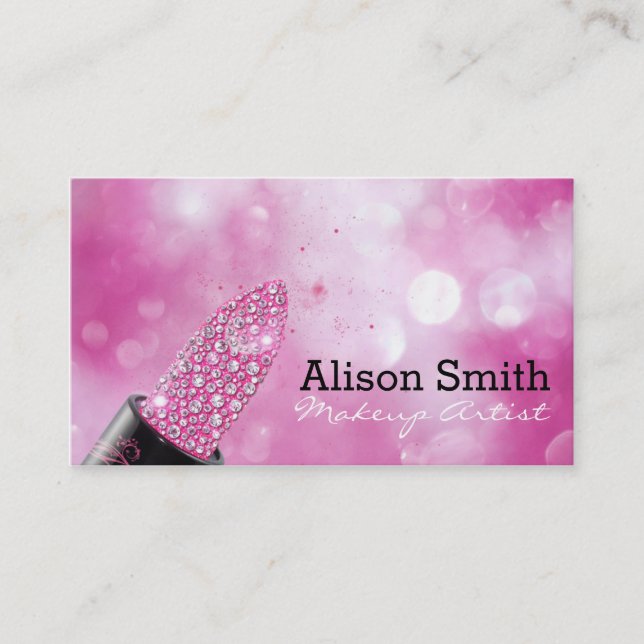 Carte De Visite Makeup Artist/Diamonds Lipstick (Devant)