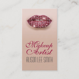 Carte De Visite Makeup Artist/Diamonds Sparkle Lips