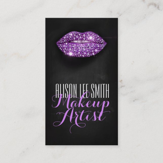 Carte De Visite Makeup Artist/Diamonds Sparkle Lips (Devant)