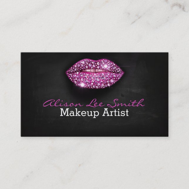 Carte De Visite Makeup Artist/Diamonds Sparkle Lips (Devant)