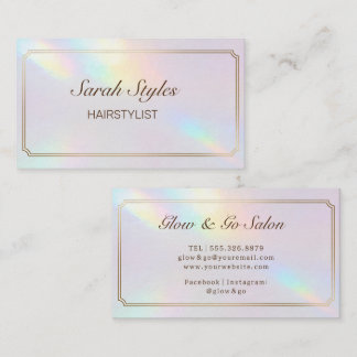 Carte De Visite Makeup Artist Hair Stylist Opal Holographic 