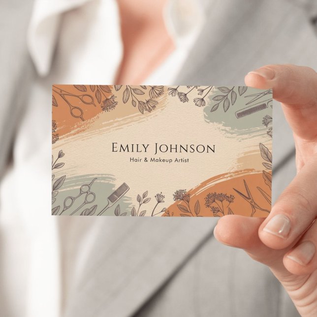 Carte De Visite Makeup Artist Hair Stylist Salon Modern  (Créateur téléchargé)