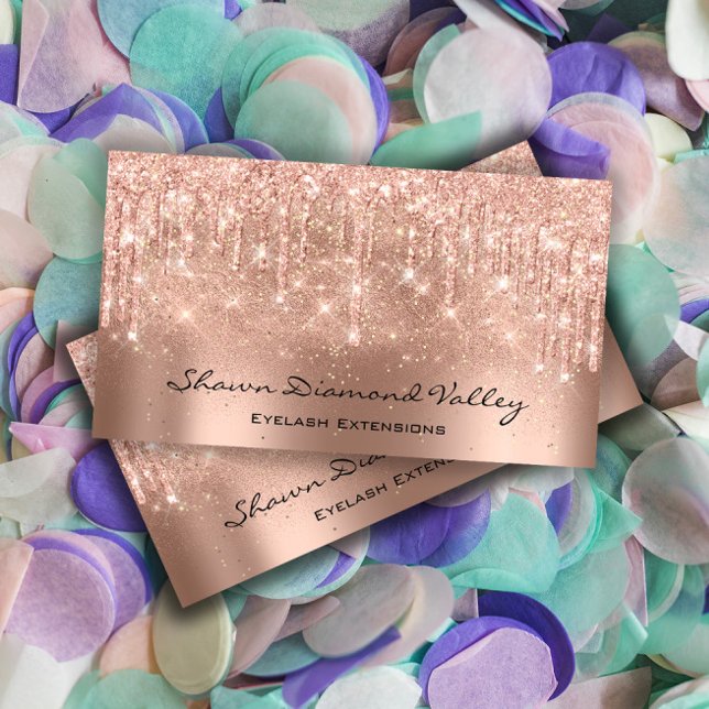 Carte De Visite Makeup Artist Lashes goutte Rose Blush Powder (Créateur téléchargé)